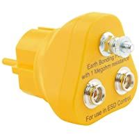Bernstein 9-359-2 ESD - Conector de toma de tierra (con 2 botones de presión de 10 mm- resistencia de seguridad de 1…